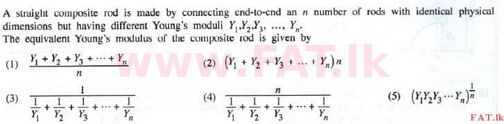 National Syllabus : Advanced Level (A/L) Physics - 2015 August - Paper I (English Medium) 21 1