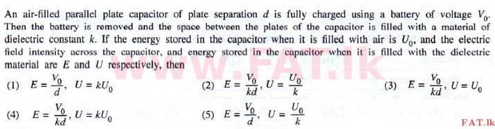 National Syllabus : Advanced Level (A/L) Physics - 2015 August - Paper I (English Medium) 25 1