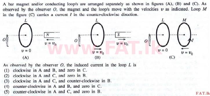 National Syllabus : Advanced Level (A/L) Physics - 2015 August - Paper I (English Medium) 39 1