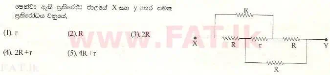 National Syllabus : Advanced Level (A/L) Physics - 2001 August - Paper I (සිංහල Medium) 21 1