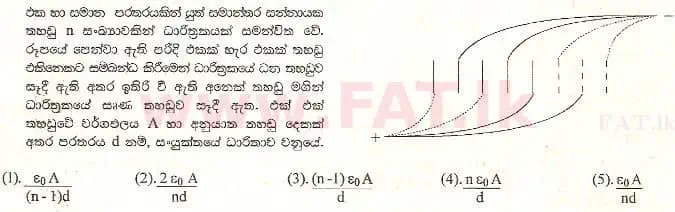 National Syllabus : Advanced Level (A/L) Physics - 2001 August - Paper I (සිංහල Medium) 51 1
