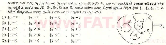 දේශීය විෂය නිර්දේශය : උසස් පෙළ (A/L) භෞතික විද්‍යාව - 2001 අගෝස්තු - ප්‍රශ්න පත්‍රය I (සිංහල මාධ්‍යය) 52 1