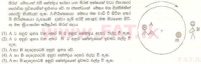 உள்ளூர் பாடத்திட்டம் : உயர்தரம் (உ/த) பௌதீகவியல் - 2000 ஆகஸ்ட் - தாள்கள் I (සිංහල மொழிமூலம்) 42 1