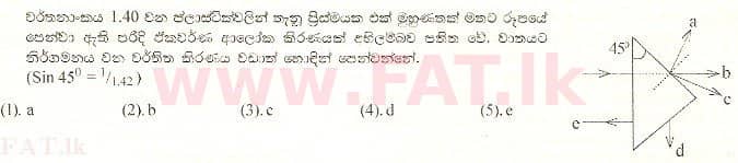 National Syllabus : Advanced Level (A/L) Physics - 2000 August - Paper I (සිංහල Medium) 56 1