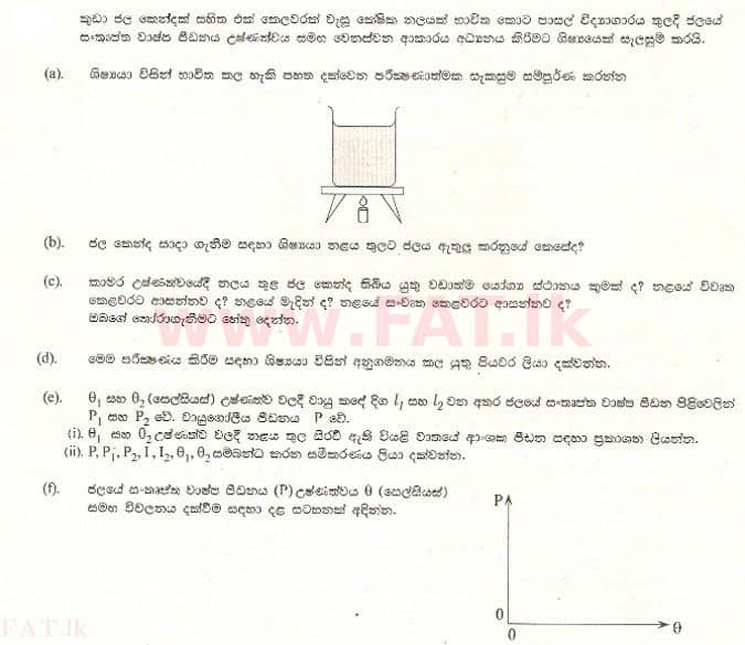 දේශීය විෂය නිර්දේශය : උසස් පෙළ (A/L) භෞතික විද්‍යාව - 2001 අගෝස්තු - ප්‍රශ්න පත්‍රය II A (සිංහල මාධ්‍යය) 2 1