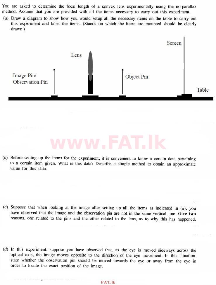 National Syllabus : Advanced Level (A/L) Physics - 2015 August - Paper II (English Medium) 3 1