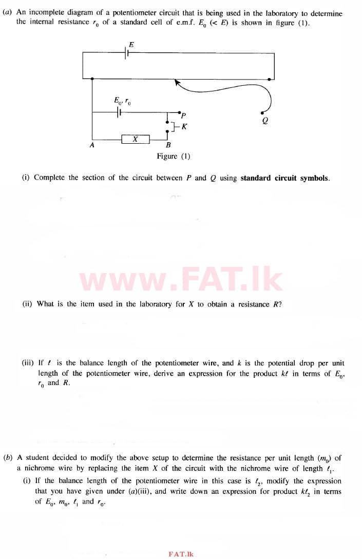 National Syllabus : Advanced Level (A/L) Physics - 2015 August - Paper II (English Medium) 4 1