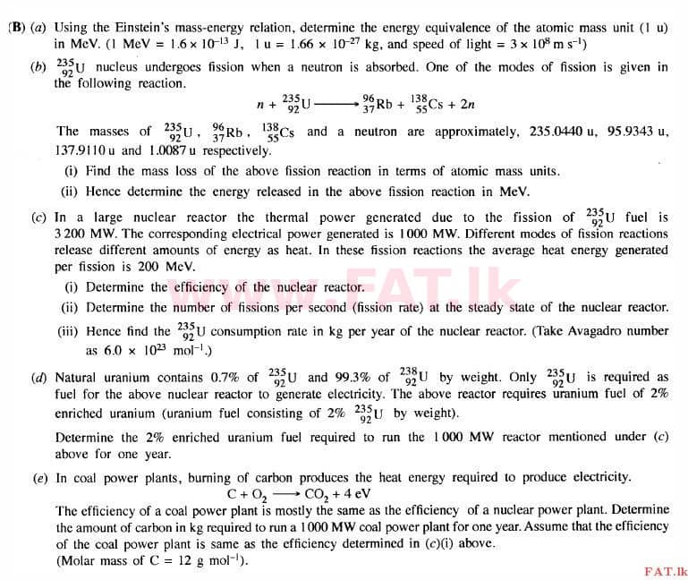 National Syllabus : Advanced Level (A/L) Physics - 2015 August - Paper II (English Medium) 10 2