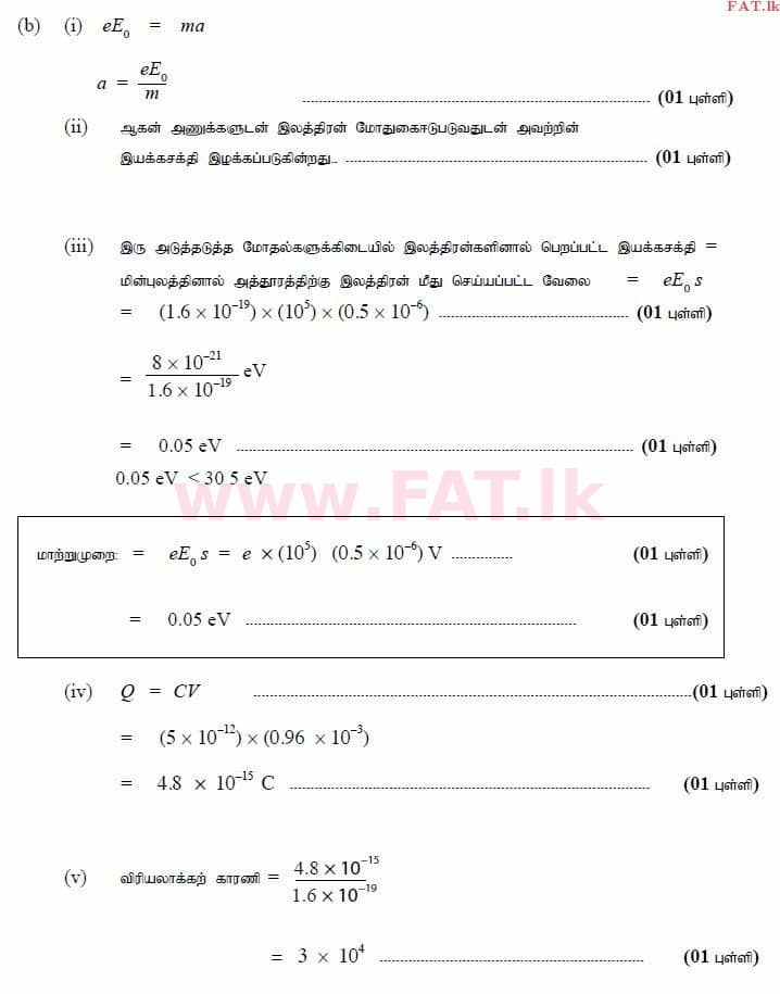 உள்ளூர் பாடத்திட்டம் : உயர்தரம் (உ/த) பௌதீகவியல் - 2015 ஆகஸ்ட் - தாள்கள் II (தமிழ் மொழிமூலம்) 8 3609