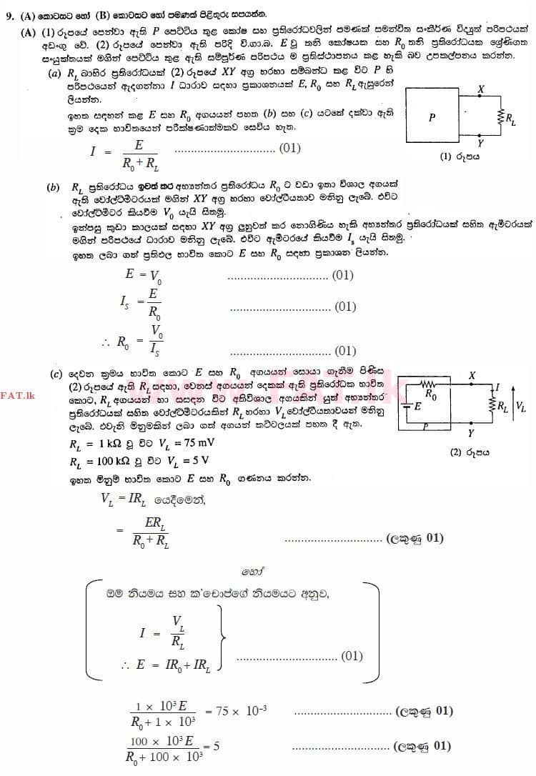 National Syllabus : Advanced Level (A/L) Physics - 2013 August - Paper II (සිංහල Medium) 9 4200