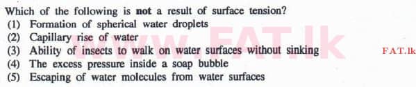 National Syllabus : Advanced Level (A/L) Physics - 2016 August - Paper I (English Medium) 8 1