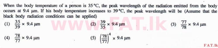 National Syllabus : Advanced Level (A/L) Physics - 2016 August - Paper I (English Medium) 12 1