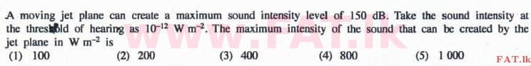 National Syllabus : Advanced Level (A/L) Physics - 2016 August - Paper I (English Medium) 13 1
