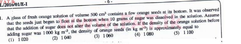 National Syllabus : Advanced Level (A/L) Physics - 2016 August - Paper I (English Medium) 31 1