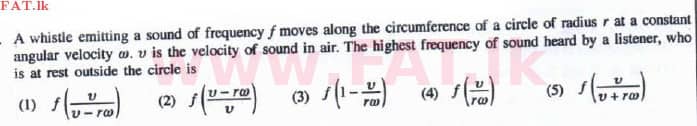 National Syllabus : Advanced Level (A/L) Physics - 2016 August - Paper I (English Medium) 36 1