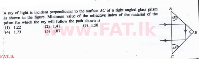 National Syllabus : Advanced Level (A/L) Physics - 2016 August - Paper I (English Medium) 37 1