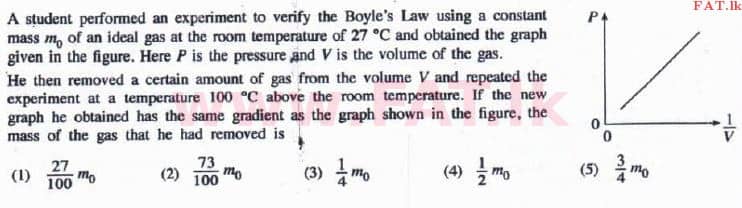 National Syllabus : Advanced Level (A/L) Physics - 2016 August - Paper I (English Medium) 42 1