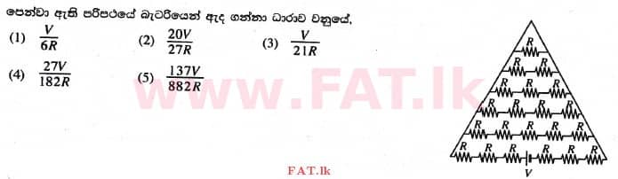 National Syllabus : Advanced Level (A/L) Physics - 2017 August - Paper I (සිංහල Medium) 8 1