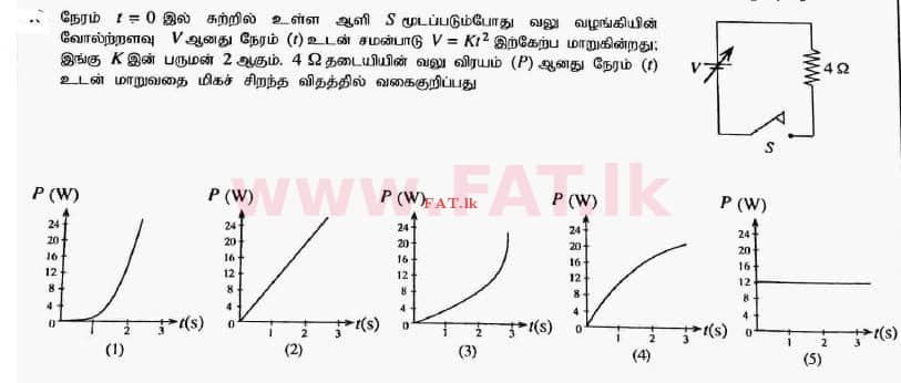 දේශීය විෂය නිර්දේශය : උසස් පෙළ (A/L) භෞතික විද්‍යාව - 2017 අගෝස්තු - ප්‍රශ්න පත්‍රය I (தமிழ் මාධ්‍යය) 40 1