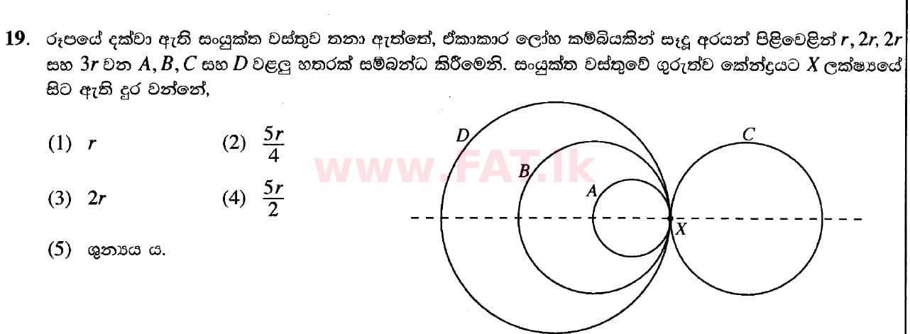National Syllabus : Advanced Level (A/L) Physics - 2020 October - Paper I (New Syllabus) (සිංහල Medium) 19 1