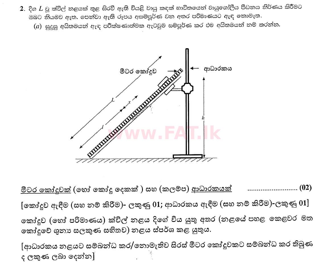 உள்ளூர் பாடத்திட்டம் : உயர்தரம் (உ/த) பௌதீகவியல் - 2020 அக்டோபர் - தாள்கள் II (புதிய பாடத்திட்டம்) (සිංහල மொழிமூலம்) 2 4753