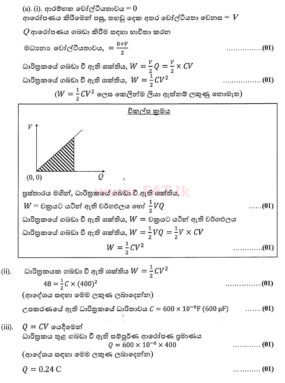 உள்ளூர் பாடத்திட்டம் : உயர்தரம் (உ/த) பௌதீகவியல் - 2020 அக்டோபர் - தாள்கள் II (புதிய பாடத்திட்டம்) (සිංහල மொழிமூலம்) 8 4774