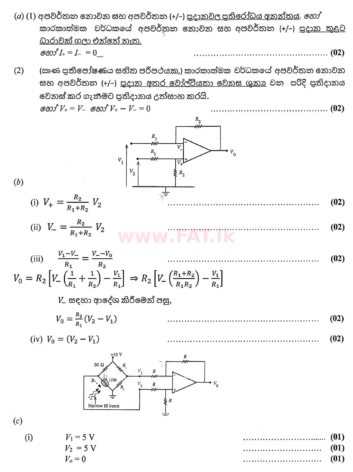 உள்ளூர் பாடத்திட்டம் : உயர்தரம் (உ/த) பௌதீகவியல் - 2020 அக்டோபர் - தாள்கள் II (புதிய பாடத்திட்டம்) (සිංහල மொழிமூலம்) 9 4782