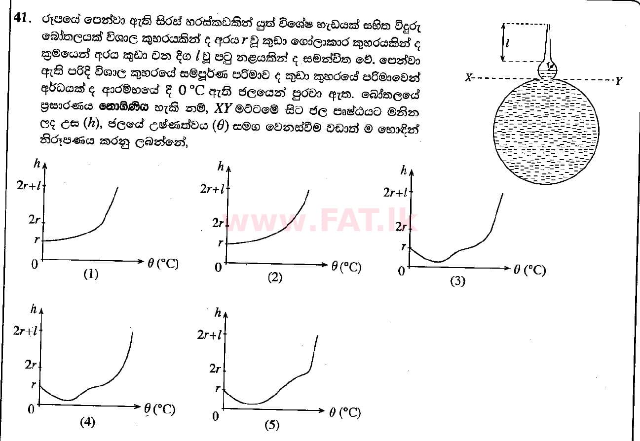 National Syllabus : Advanced Level (A/L) Physics - 2018 August - Paper I (සිංහල Medium) 41 1