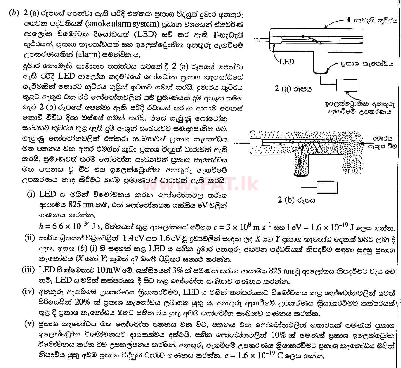 National Syllabus : Advanced Level (A/L) Physics - 2018 August - Paper II (සිංහල Medium) 10 2