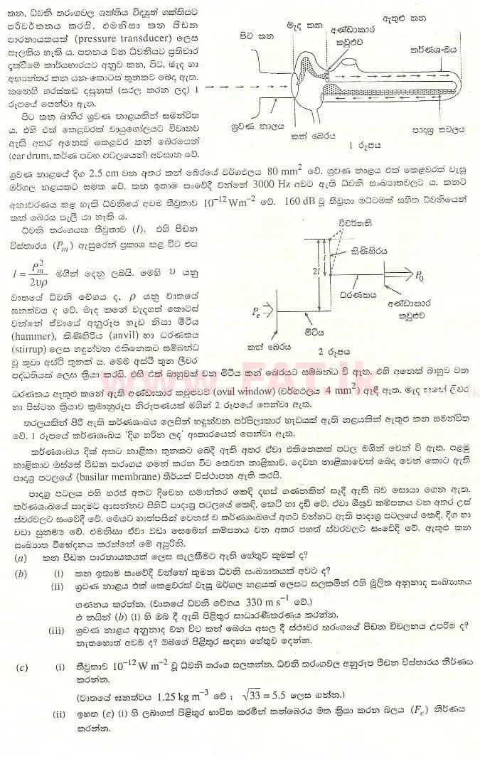 National Syllabus : Advanced Level (A/L) Physics - 2008 August - Paper II B (සිංහල Medium) 2 1