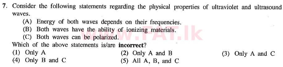 National Syllabus : Advanced Level (A/L) Physics - 2019 August - Paper I (New Syllabus) (English Medium) 7 1