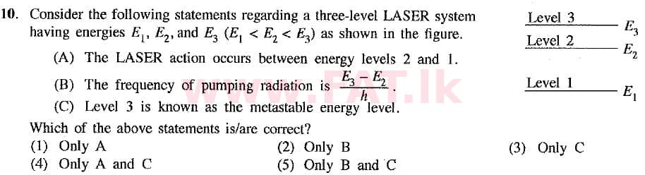 National Syllabus : Advanced Level (A/L) Physics - 2019 August - Paper I (New Syllabus) (English Medium) 10 1