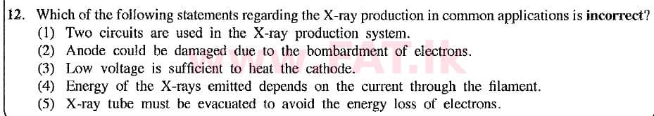National Syllabus : Advanced Level (A/L) Physics - 2019 August - Paper I (New Syllabus) (English Medium) 12 1