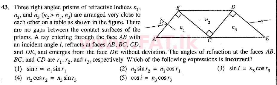 National Syllabus : Advanced Level (A/L) Physics - 2019 August - Paper I (New Syllabus) (English Medium) 43 1