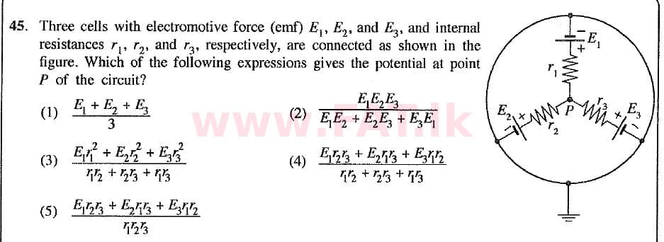 National Syllabus : Advanced Level (A/L) Physics - 2019 August - Paper I (New Syllabus) (English Medium) 45 1