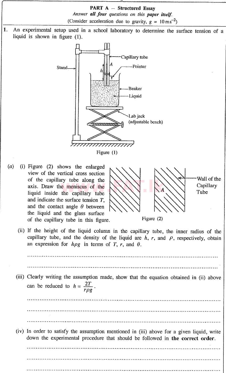 National Syllabus : Advanced Level (A/L) Physics - 2019 August - Paper II (New Syllabus) (English Medium) 1 1