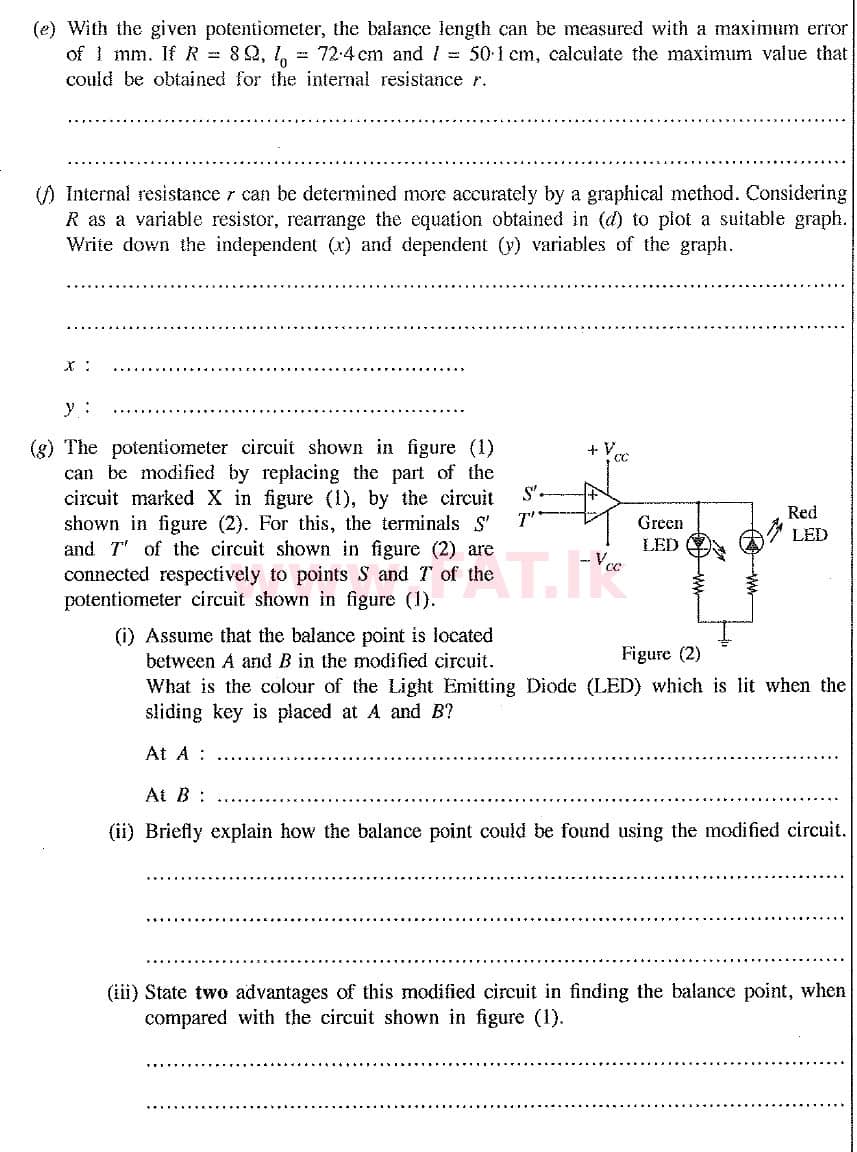 உள்ளூர் பாடத்திட்டம் : உயர்தரம் (உ/த) பௌதீகவியல் - 2019 ஆகஸ்ட் - தாள்கள் II (புதிய பாடத்திட்டம்) (English மொழிமூலம்) 4 2