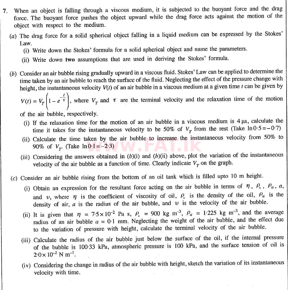 National Syllabus : Advanced Level (A/L) Physics - 2019 August - Paper II (New Syllabus) (English Medium) 7 1