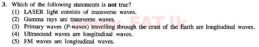 உள்ளூர் பாடத்திட்டம் : உயர்தரம் (உ/த) பௌதீகவியல் - 2018 ஆகஸ்ட் - தாள்கள் I (English மொழிமூலம்) 3 1