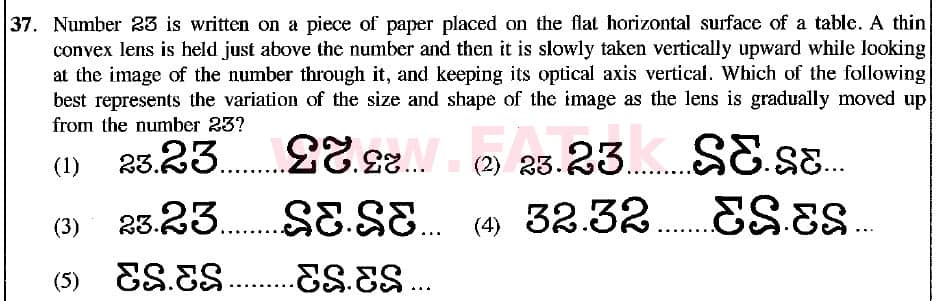 உள்ளூர் பாடத்திட்டம் : உயர்தரம் (உ/த) பௌதீகவியல் - 2018 ஆகஸ்ட் - தாள்கள் I (English மொழிமூலம்) 37 1