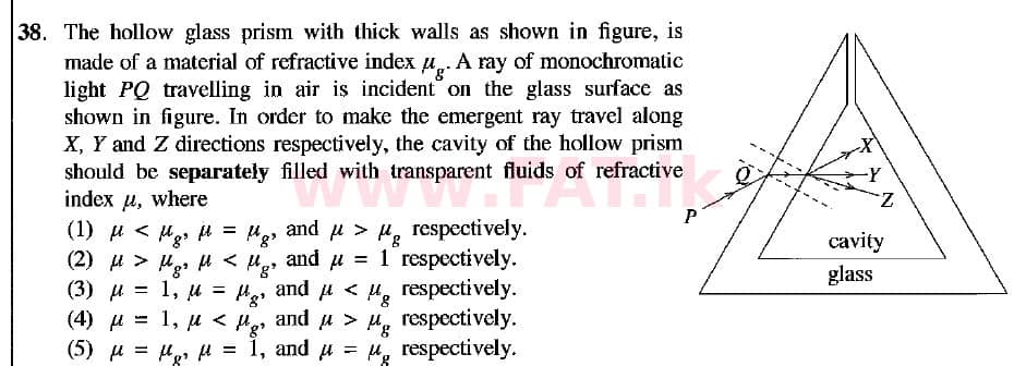 உள்ளூர் பாடத்திட்டம் : உயர்தரம் (உ/த) பௌதீகவியல் - 2018 ஆகஸ்ட் - தாள்கள் I (English மொழிமூலம்) 38 1