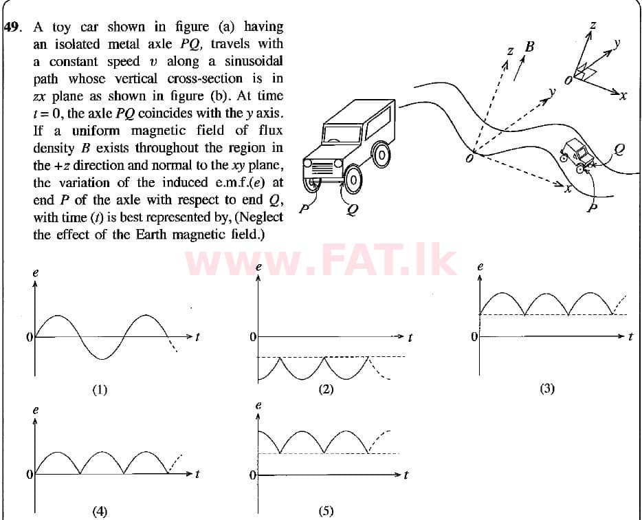 உள்ளூர் பாடத்திட்டம் : உயர்தரம் (உ/த) பௌதீகவியல் - 2018 ஆகஸ்ட் - தாள்கள் I (English மொழிமூலம்) 49 1