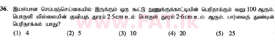 உள்ளூர் பாடத்திட்டம் : உயர்தரம் (உ/த) பௌதீகவியல் - 2020 அக்டோபர் - தாள்கள் I (புதிய பாடத்திட்டம்) (தமிழ் மொழிமூலம்) 36 1