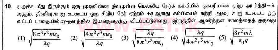 National Syllabus : Advanced Level (A/L) Physics - 2020 October - Paper I (New Syllabus) (தமிழ் Medium) 40 1