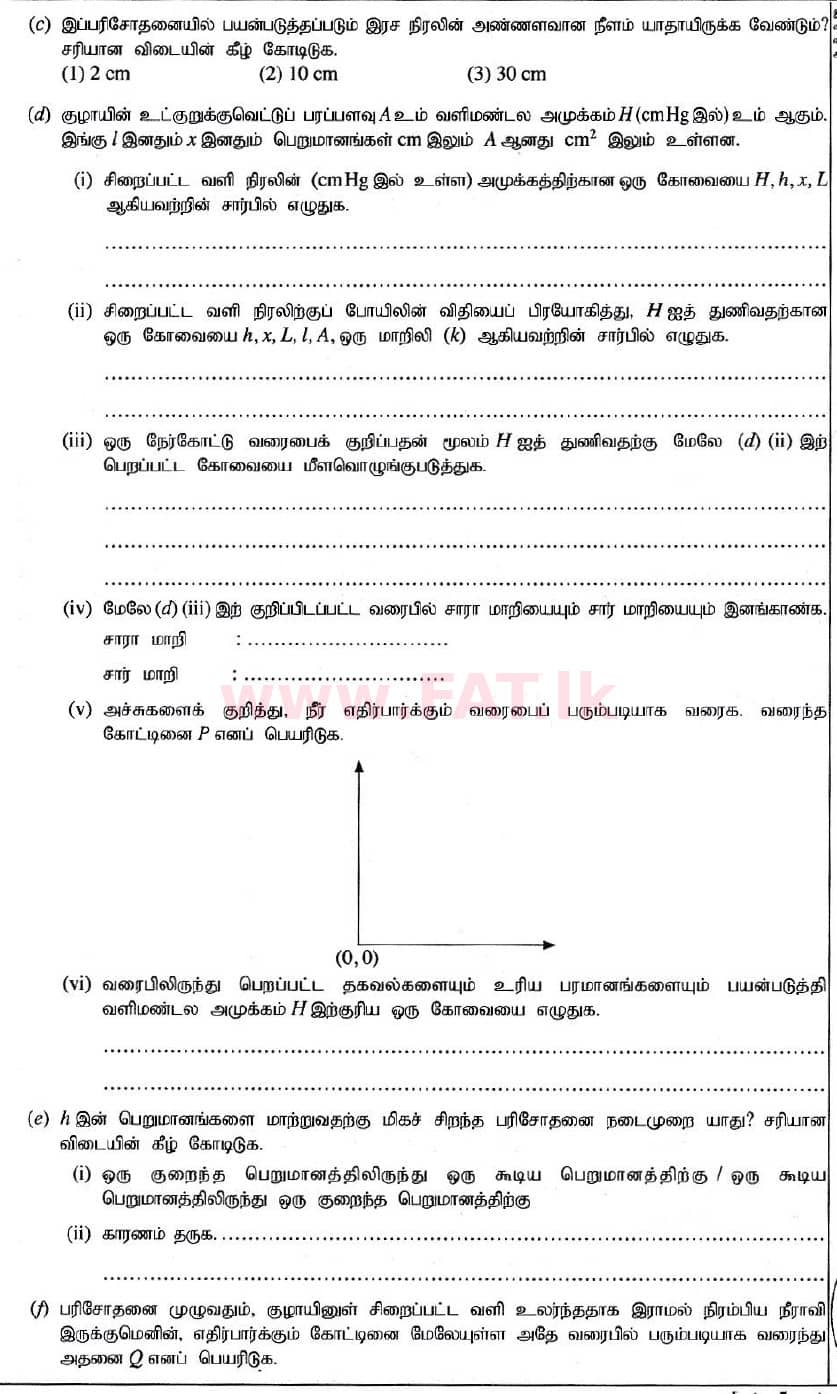 உள்ளூர் பாடத்திட்டம் : உயர்தரம் (உ/த) பௌதீகவியல் - 2020 அக்டோபர் - தாள்கள் II (புதிய பாடத்திட்டம்) (தமிழ் மொழிமூலம்) 2 2