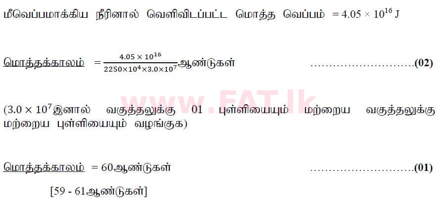 National Syllabus : Advanced Level (A/L) Physics - 2020 October - Paper II (New Syllabus) (தமிழ் Medium) 10 6215