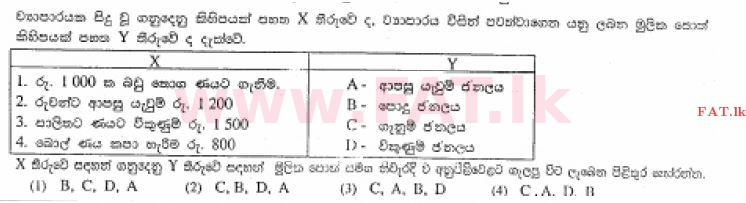 உள்ளூர் பாடத்திட்டம் : சாதாரண நிலை (சா/த) வர்த்தகக் கல்வி மற்றும் கணக்கியல் - 2013 டிசம்பர் - தாள்கள் I (සිංහල மொழிமூலம்) 30 1