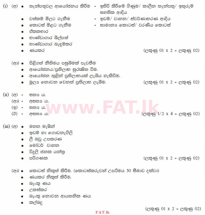 National Syllabus : Ordinary Level (O/L) Business and Accounting Studies - 2013 December - Paper II (සිංහල Medium) 4 879