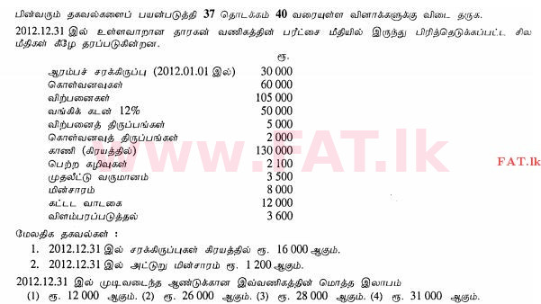 National Syllabus : Ordinary Level (O/L) Business and Accounting Studies - 2013 December - Paper I (தமிழ் Medium) 37 1