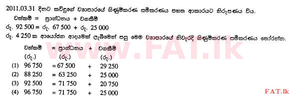 உள்ளூர் பாடத்திட்டம் : சாதாரண நிலை (சா/த) வர்த்தகக் கல்வி மற்றும் கணக்கியல் - 2011 டிசம்பர் - தாள்கள் I (සිංහල மொழிமூலம்) 22 1